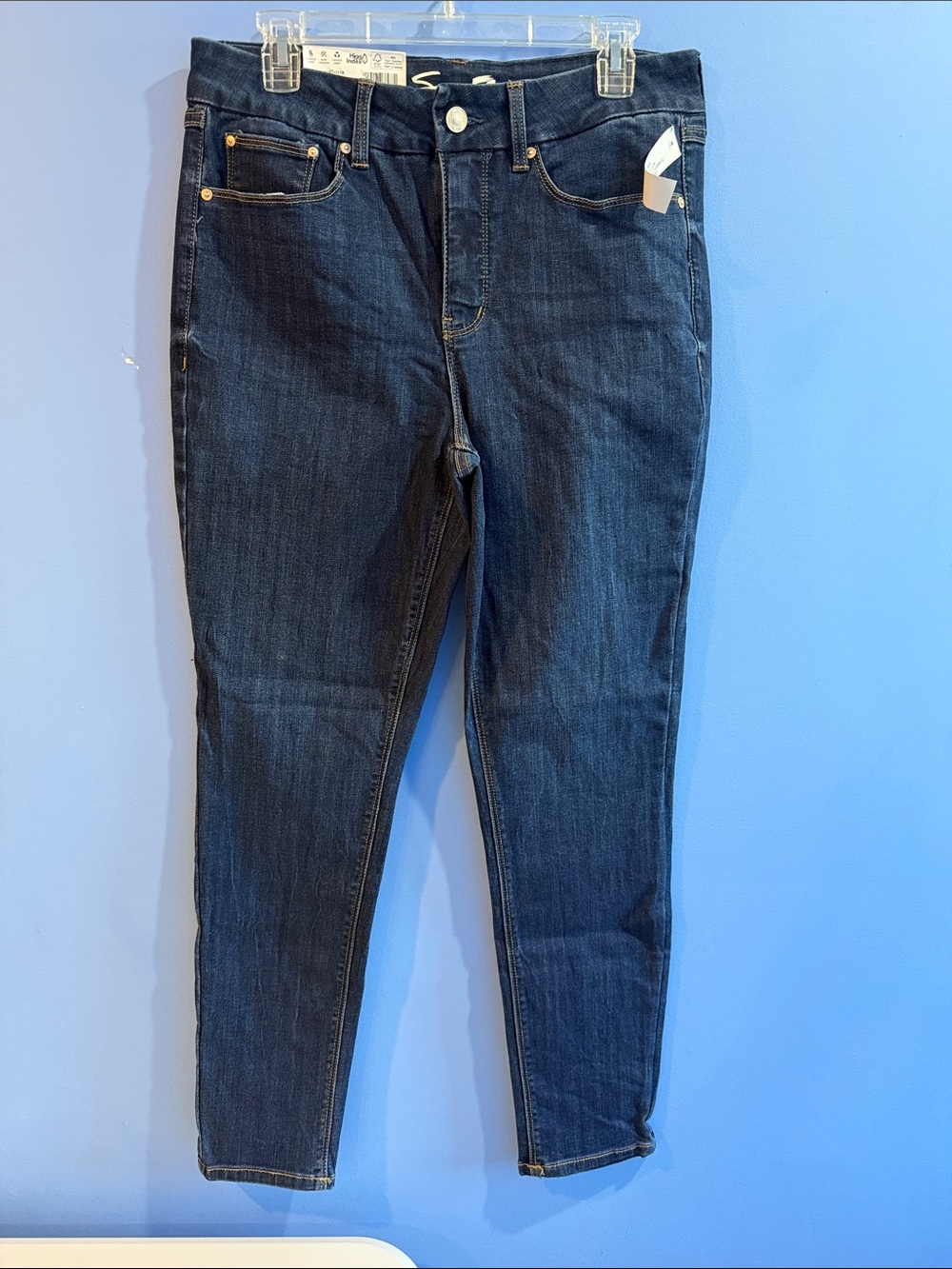 Seven7 Indigo Tummy Less Skinny Stretch Jeans High Rise 12 NWT NEW